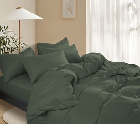 ชุดผ้าปูที่นอน 6 ฟุต 5 ชิ้น Ai by Akemi รุ่น ColourShine 9557108529052 สี Cozy Green (ไม่รวมผ้านวม)_2