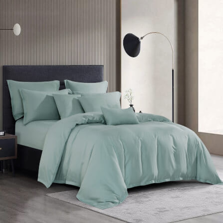 ชุดผ้าปูที่นอน 6 ฟุต 5 ชิ้น AKEMI รุ่น Gladice Solid 9557108483446 สี Jade Green (ไม่รวมผ้านวม)_2