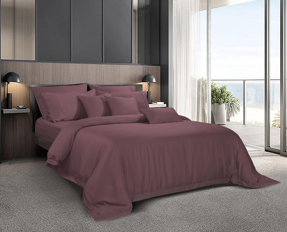 ชุดผ้าปูที่นอน 3.5 ฟุต 3 ชิ้น AKEMI รุ่น ACCORD DOBBY 9557108114128 สี GINGKO OPERA WINE (ไม่รวมผ้านวม)