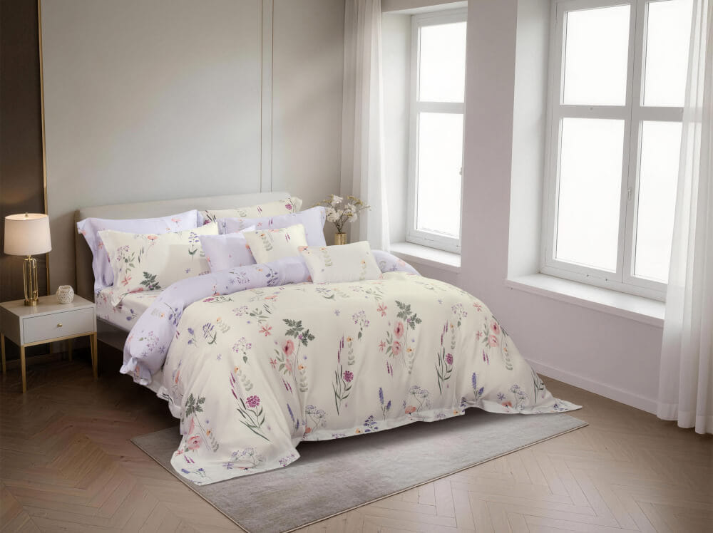 ชุดผ้าปูที่นอน 6 ฟุต 3 ชิ้น AKEMI รุ่น ARDENT PRINTS 9557108853515 สี Devesa (ไม่รวมผ้านวม)
