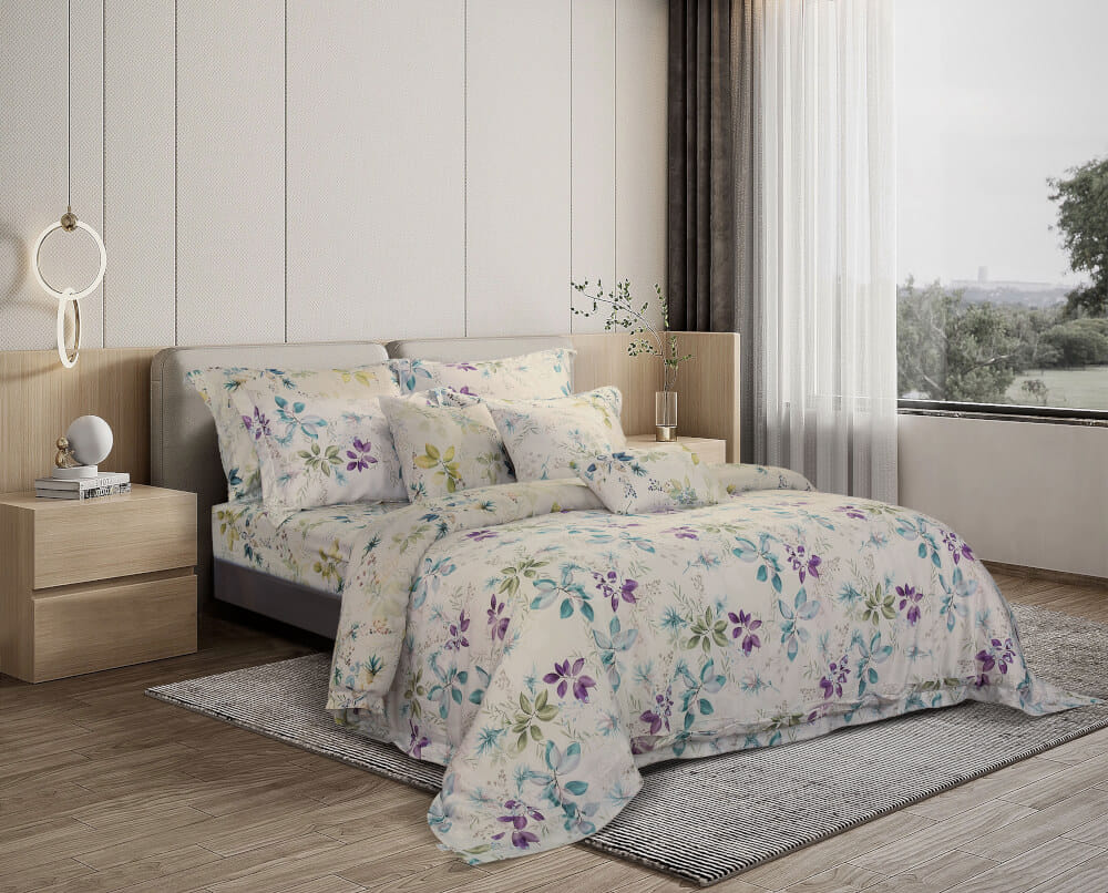 ชุดผ้าปูที่นอน 3.5 ฟุต 3 ชิ้น AKEMI รุ่น VIRTUOUS PRINTS 9557108650244 สี NATARIA (ไม่รวมผ้านวม)_1