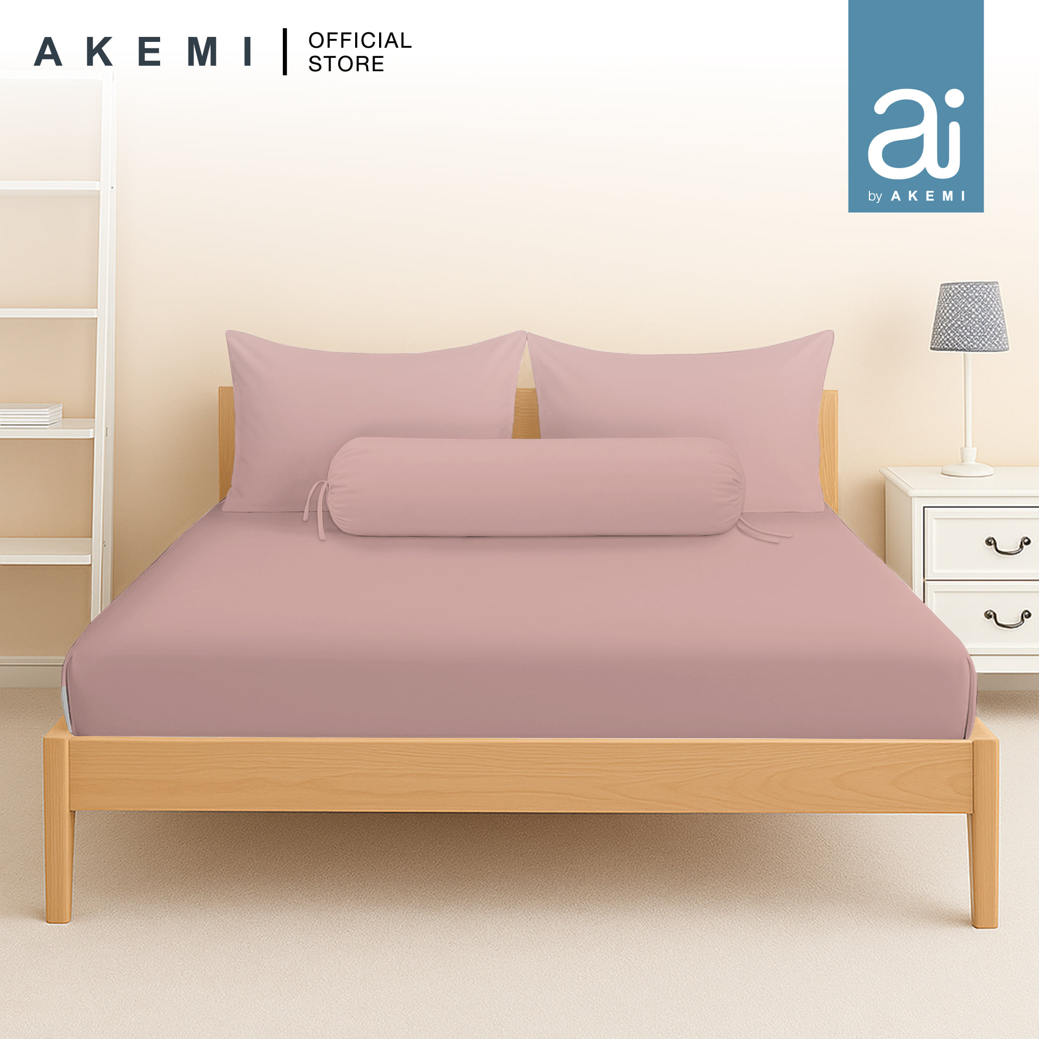 ชุดผ้าปูที่นอน 6 ฟุต 5 ชิ้น AI BY AKEMI COLOURJOY สี DARLING PINK (ไม่รวมนวม)_1