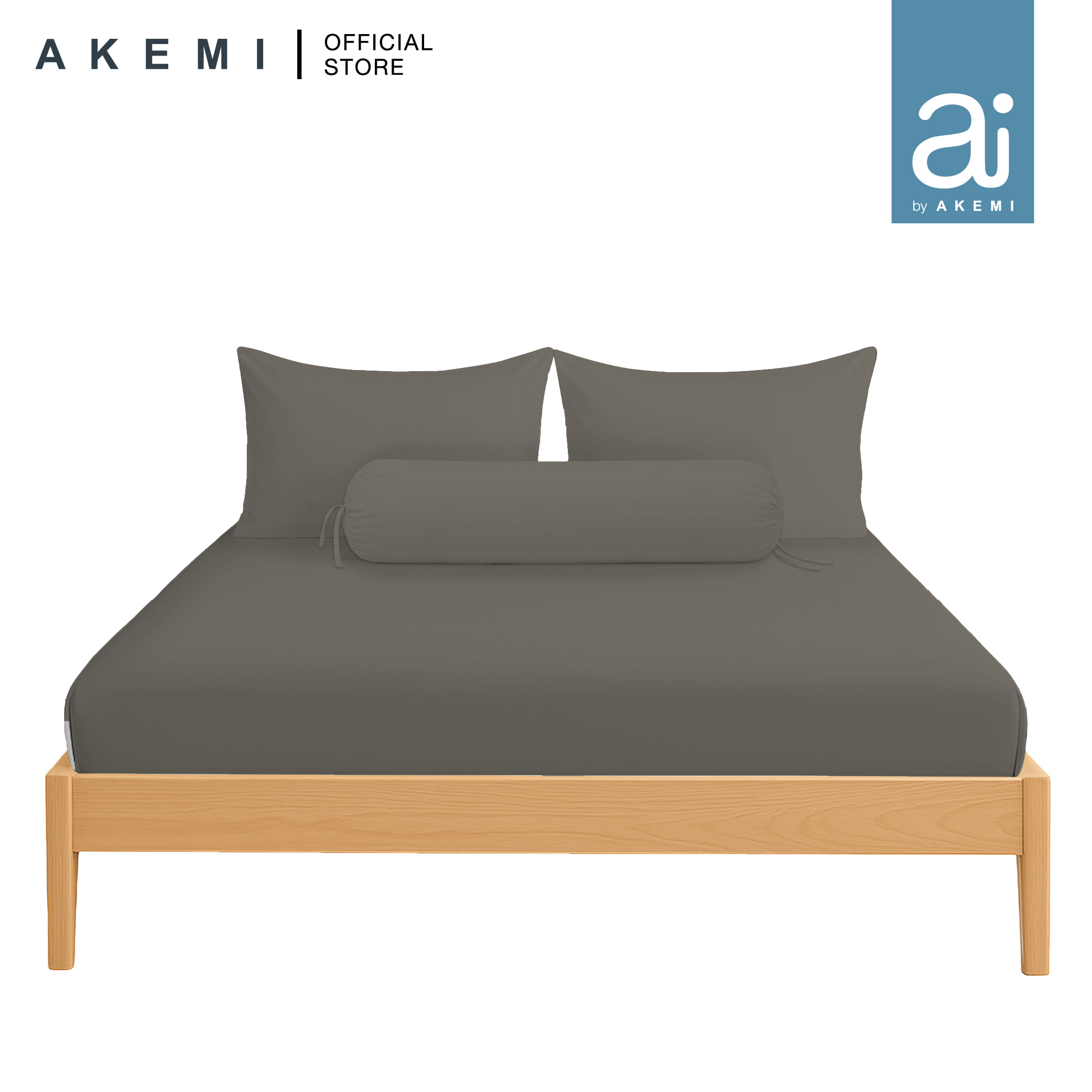 ชุดผ้าปูที่นอน 6 ฟุต 5 ชิ้น AI BY AKEMI COLOURJOY สี MOCHA GREY (ไม่รวมนวม)_0