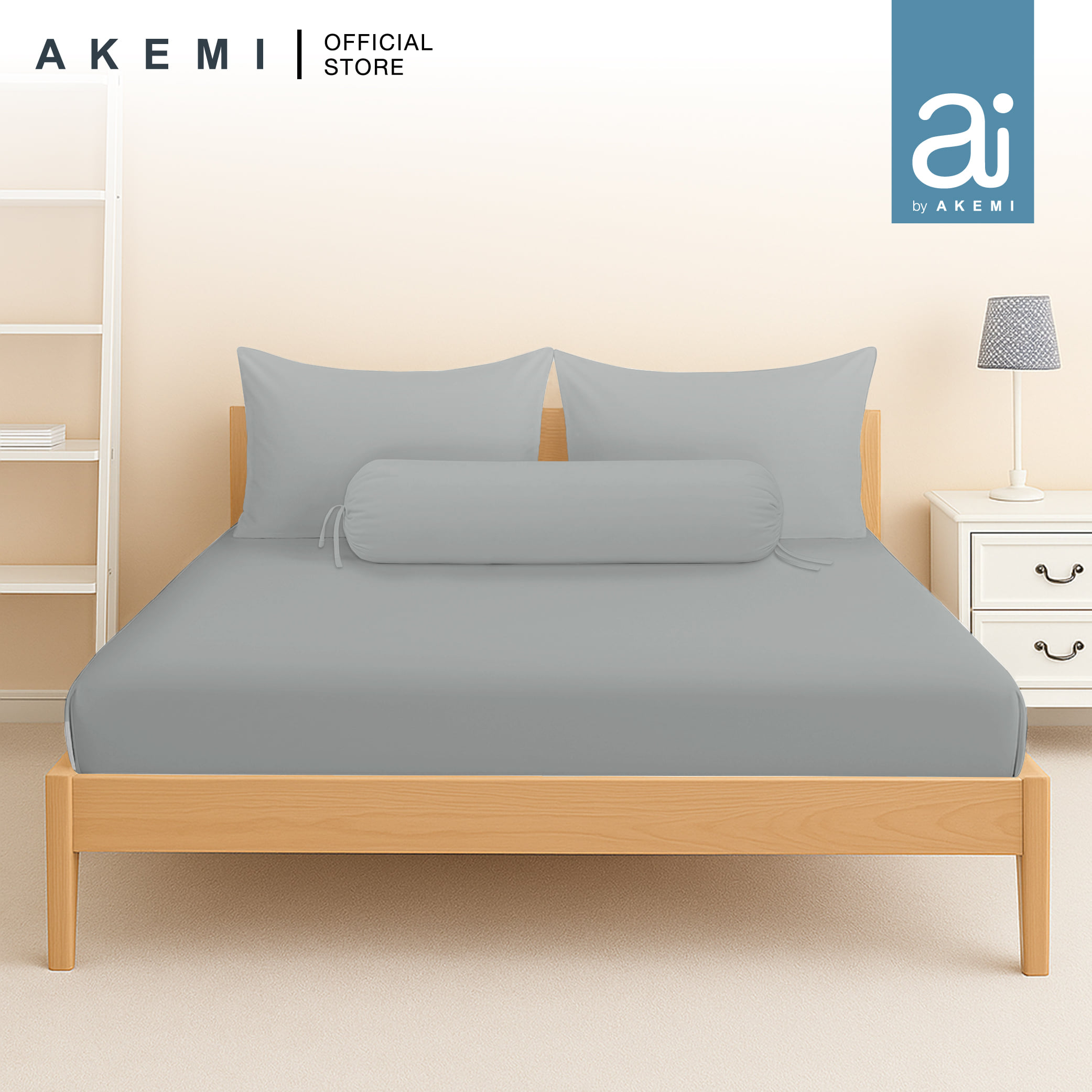ชุดผ้าปูที่นอน 6 ฟุต 5 ชิ้น AI BY AKEMI COLOURJOY สี PRISM GREY (ไม่รวมนวม)_1