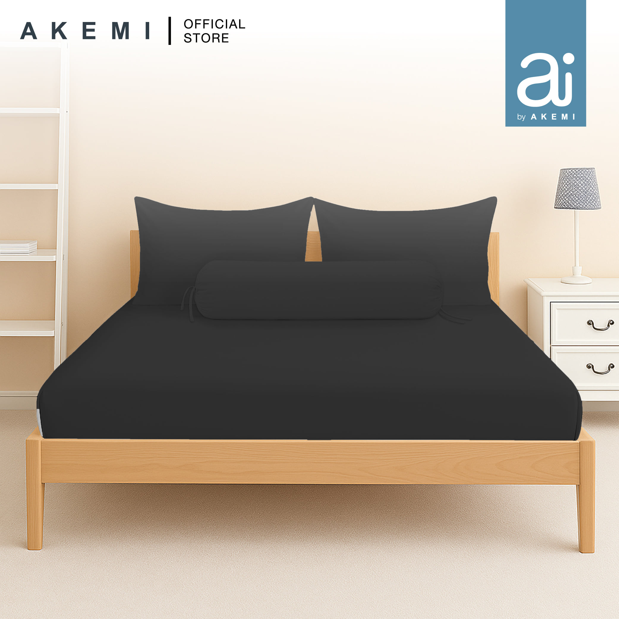 ชุดผ้าปูที่นอน 6 ฟุต 5 ชิ้น AI BY AKEMI COLOURJOY สี RAVEN GREY (ไม่รวมนวม)_1