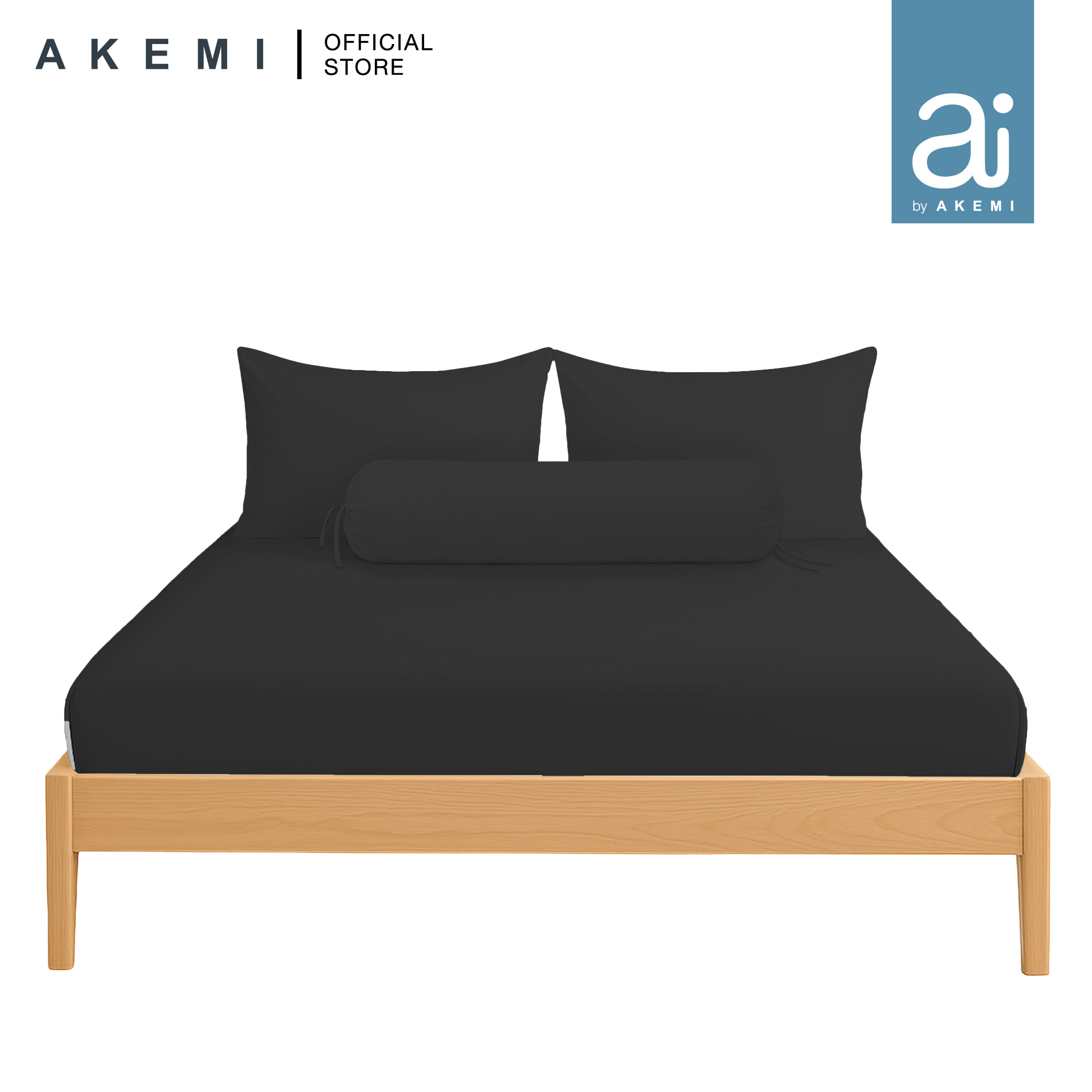 ชุดผ้าปูที่นอน 6 ฟุต 5 ชิ้น AI BY AKEMI COLOURJOY สี RAVEN GREY (ไม่รวมนวม)_0