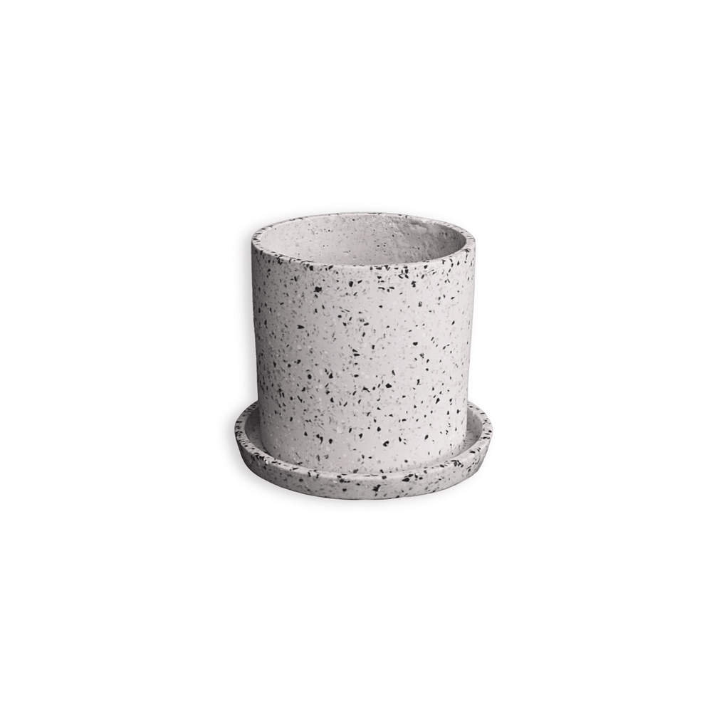 กระถางไฟเบอร์ซีเมนต์ ARTGARDEN & DECOR PFT-0002CTW DIA 12*12*12 CM. สีหินขัดขาว