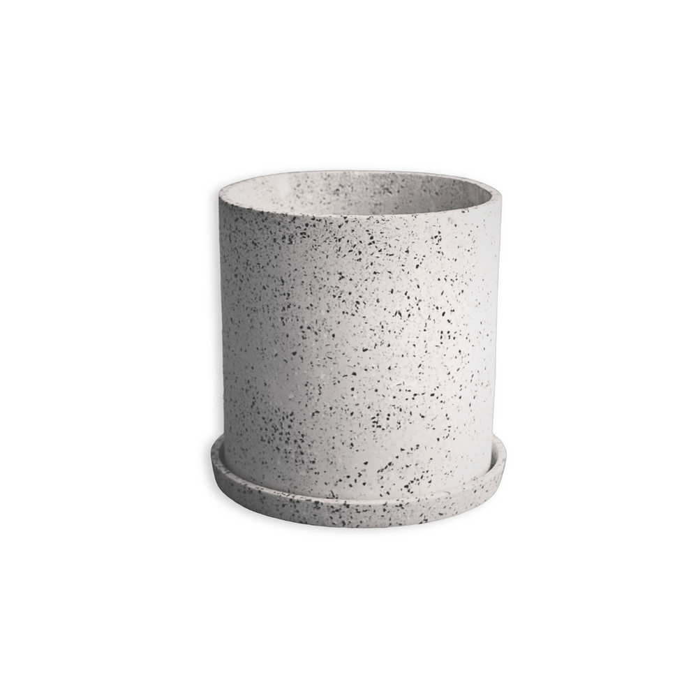 กระถางไฟเบอร์ซีเมนต์ ARTGARDEN & DECOR PFT-0002ATW DIA 23*23*23 CM. สีหินขัดขาว