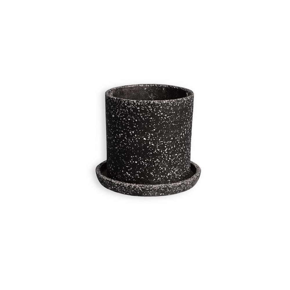 กระถางไฟเบอร์ซีเมนต์ ARTGARDEN & DECOR PFT-0002CTB DIA 12*12*12 CM. สีหินขัดดำ