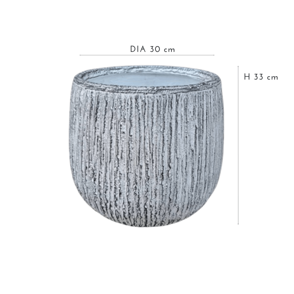 กระถางไฟเบอร์ซีเมนต์ ARTGARDEN & DECOR PFC-0052BZ DIA 30*30*33 CM. สีขาว