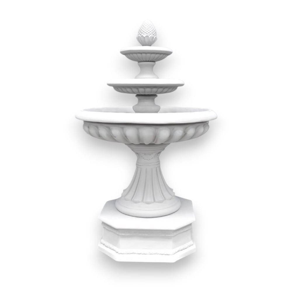 น้ำพุ 3 ชั้น ARTGARDEN & DECOR FLOWER NEW LOTUS หัวพานพุ่ม,สีปูนเปลือย