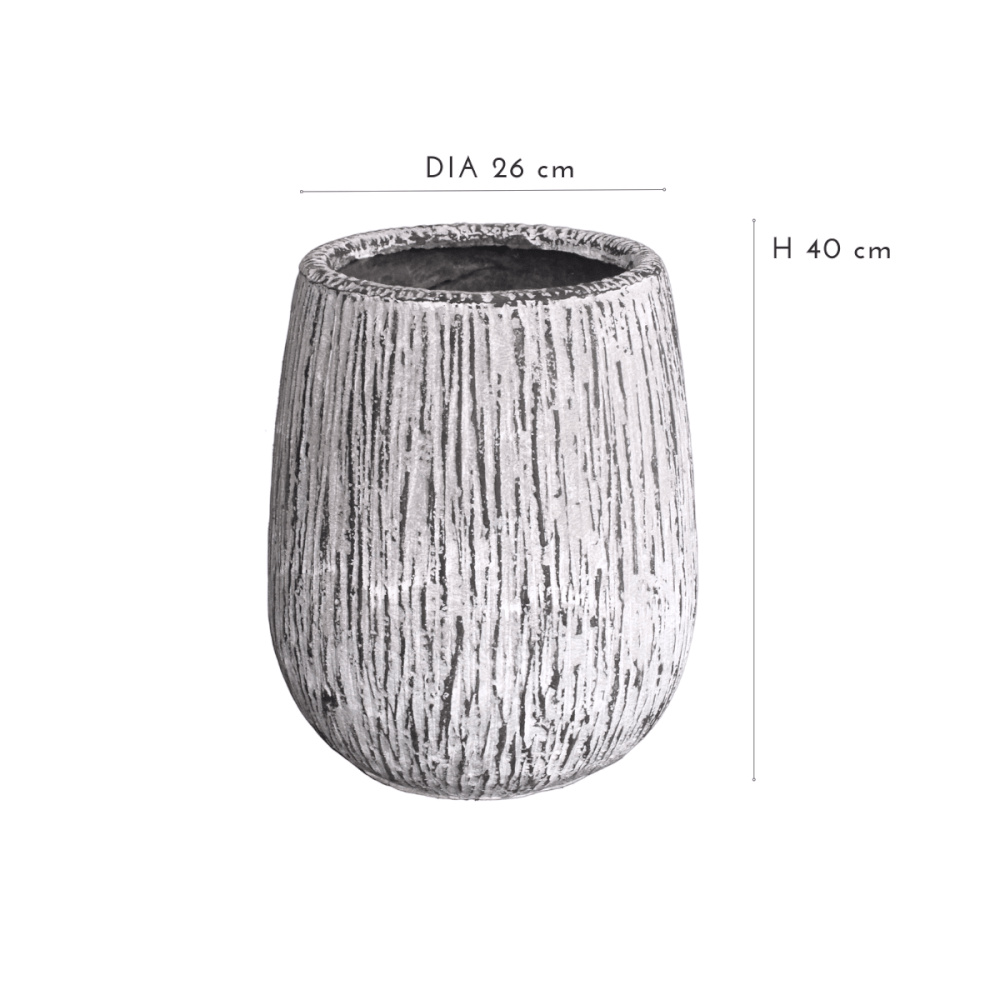 กระถางไฟเบอร์ซีเมนต์ ARTGARDEN & DECOR PFC-0053AZ DIA 26*26*40 CM. สีขาว