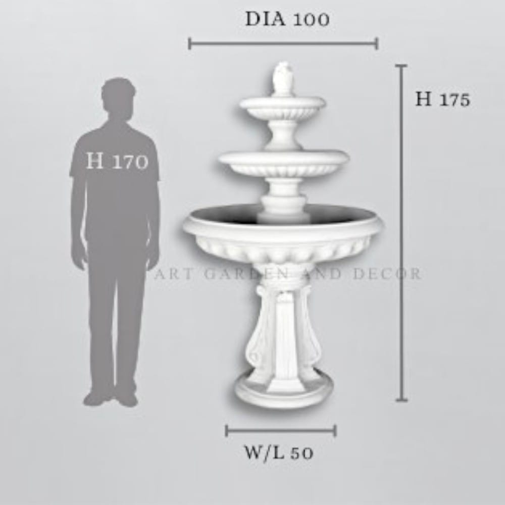 ชุดน้ำพุ ARTGARDEN & DECOR NEW LOTUS 1 ม.,สีปูนเปลือย
