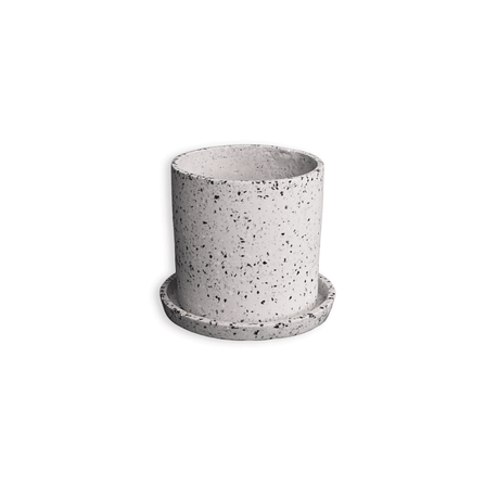 กระถางไฟเบอร์ซีเมนต์ ARTGARDEN & DECOR PFT-0002CTW DIA 12*12*12 CM. สีหินขัดขาว