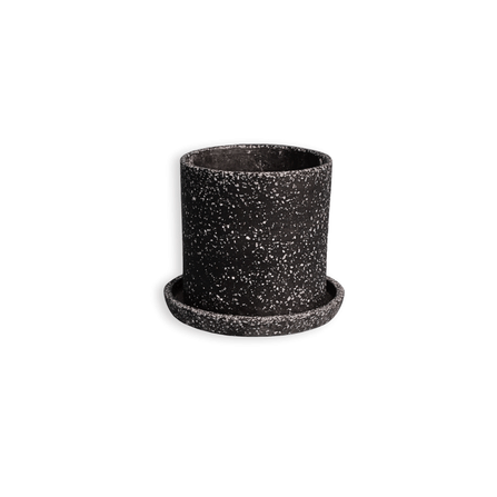 กระถางไฟเบอร์ซีเมนต์ ARTGARDEN & DECOR PFT-0002CTB DIA 12*12*12 CM. สีหินขัดดำ