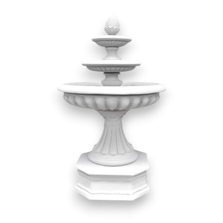 น้ำพุ 3 ชั้น ARTGARDEN & DECOR FLOWER NEW LOTUS หัวพานพุ่ม,สีปูนเปลือย_0