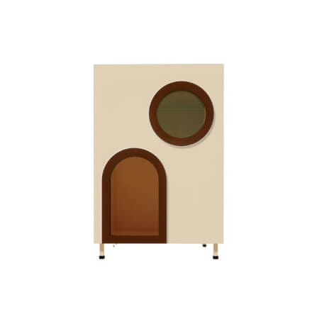 บ้านสัตว์เลี้ยง MUMU D&C PET HOUSE รุ่น MINIMAL01 ขนาด 60X60X95 ซม.สีน้ำตาล_2