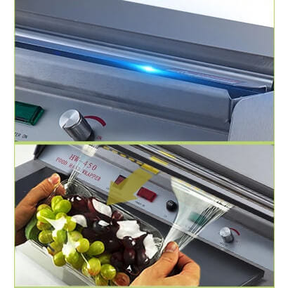 เครื่องห่อฟิล์มอาหาร FOOD EQUIPMENT รุ่น HW-450 สำหรับถาดอาหาร_5