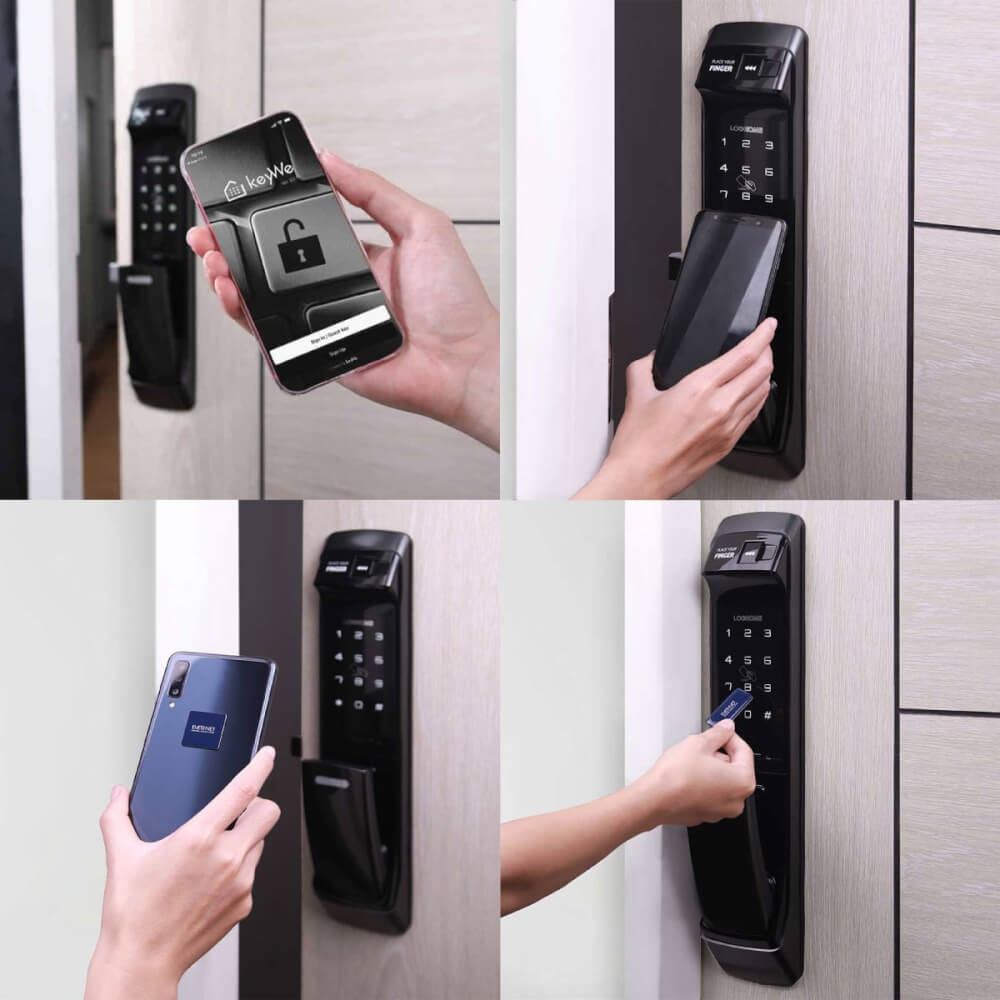 กลอนดิจิตอล LOCKHOME รุ่น FELICE สีน้ำตาล ประตูบานผลัก สำหรับบ้านและออฟฟิศ