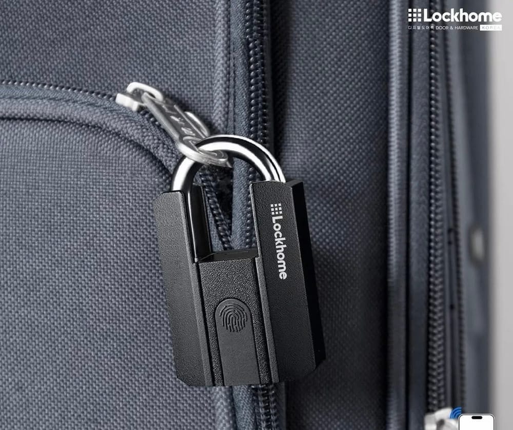 กุญแจคล้อง สแกนลายนิ้วมือ LOCKHOME รุ่น LH916  ปลดล็อกผ่านบลูทูธ สีดำ_5