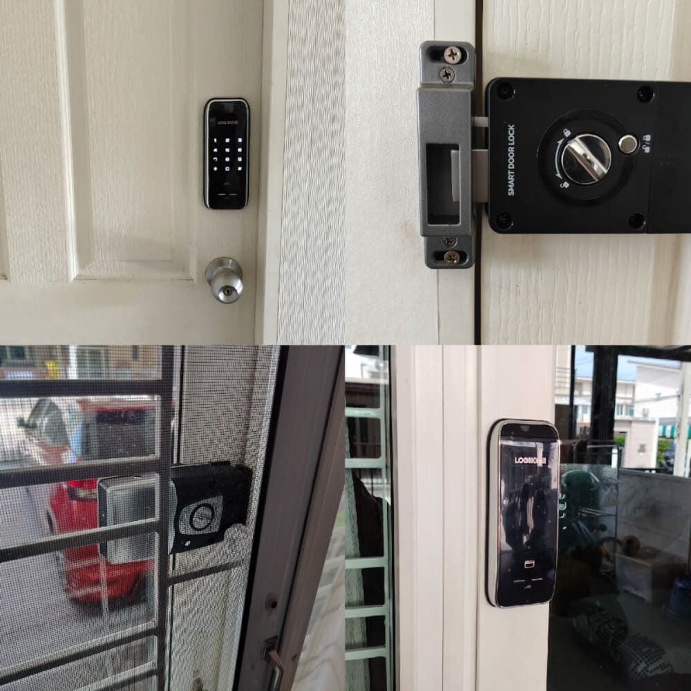 กลอนดิจิตอล LOCKHOME รุ่น INSPIREN25 กดรหัสและคีย์การ์ด สีดำ สำหรับประตูบานผลัก_4