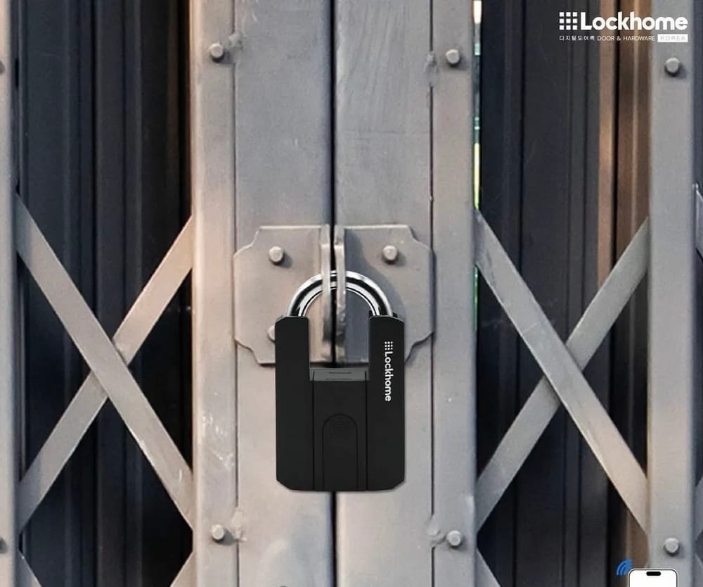 กุญแจคล้อง สแกนลายนิ้วมือ LOCKHOME รุ่น LH916  ปลดล็อกผ่านบลูทูธ สีดำ_6