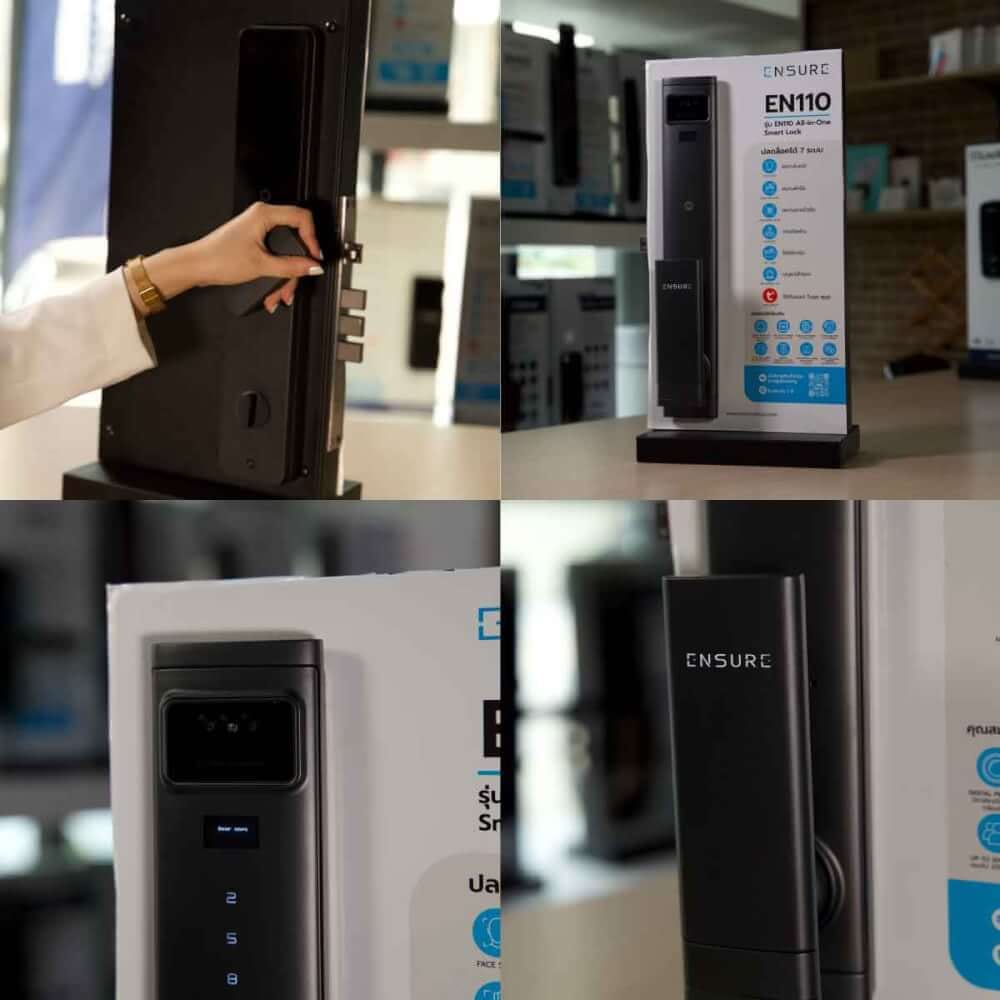 กลอนดิจิตอล ENSURE รุ่น EN110 ALL IN ONE SMART LOCK สีดำ ประตูบานผลัก