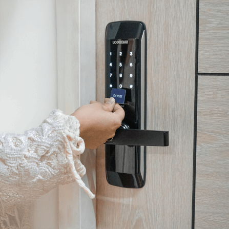 กลอนดิจิตอล LOCKHOME รุ่น MORTISE FG SERIES สีดำ ระบบสแกนนิ้ว ประตูบานผลัก สำหรับบ้านและออฟฟิศ_2
