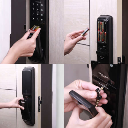 กลอนดิจิตอล LOCKHOME รุ่น FELICE สีน้ำตาล ประตูบานผลัก สำหรับบ้านและออฟฟิศ_2