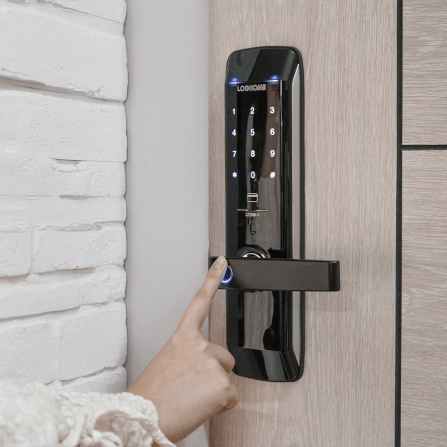 กลอนดิจิตอล LOCKHOME รุ่น MORTISE FG SERIES สีดำ ระบบสแกนนิ้ว ประตูบานผลัก สำหรับบ้านและออฟฟิศ_3