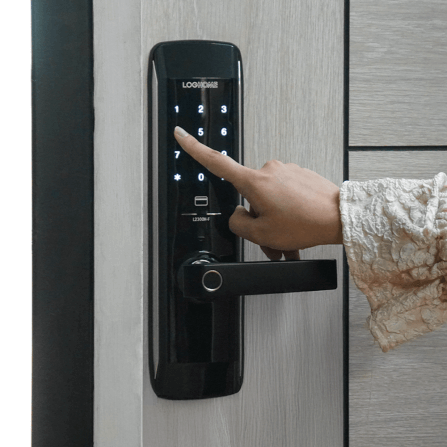 กลอนดิจิตอล LOCKHOME รุ่น MORTISE FG SERIES สีดำ ระบบสแกนนิ้ว ประตูบานผลัก สำหรับบ้านและออฟฟิศ_5