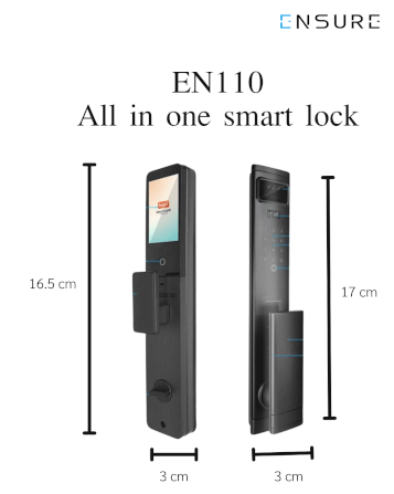 กลอนดิจิตอล ENSURE รุ่น EN110 ALL IN ONE SMART LOCK สีดำ ประตูบานผลัก_9