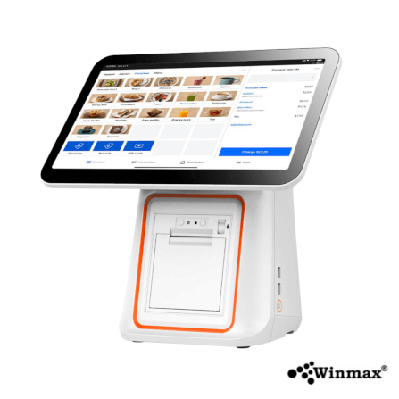 คอมพิวเตอร์ขายหน้าร้าน POS 15.6 นิ้ว พร้อมจอแสดงราคา และเครื่องปริ้นใบเสร็จ 80 มม. สีขาว WINMAX รุ่น PN15W_0