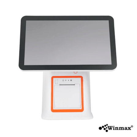 คอมพิวเตอร์ขายหน้าร้าน POS 15.6 นิ้ว พร้อมจอแสดงราคา และเครื่องปริ้นใบเสร็จ 80 มม. สีขาว WINMAX รุ่น PN15W_1