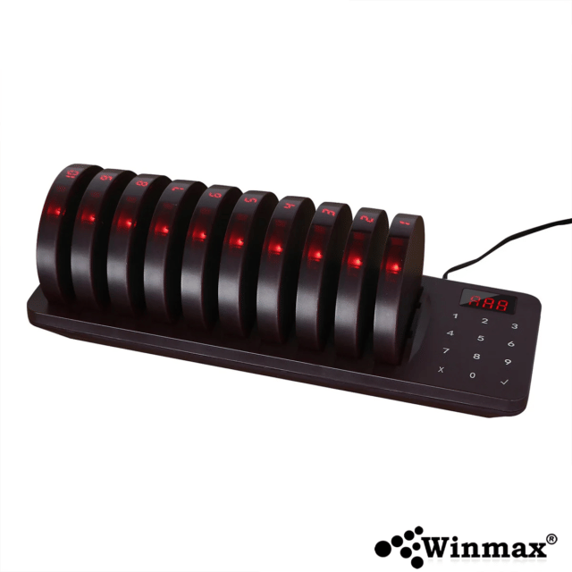 เครื่องเรียกคิวไร้สาย WINMAX จำนวน 10 คิว รุ่น P712 สีดำ_1