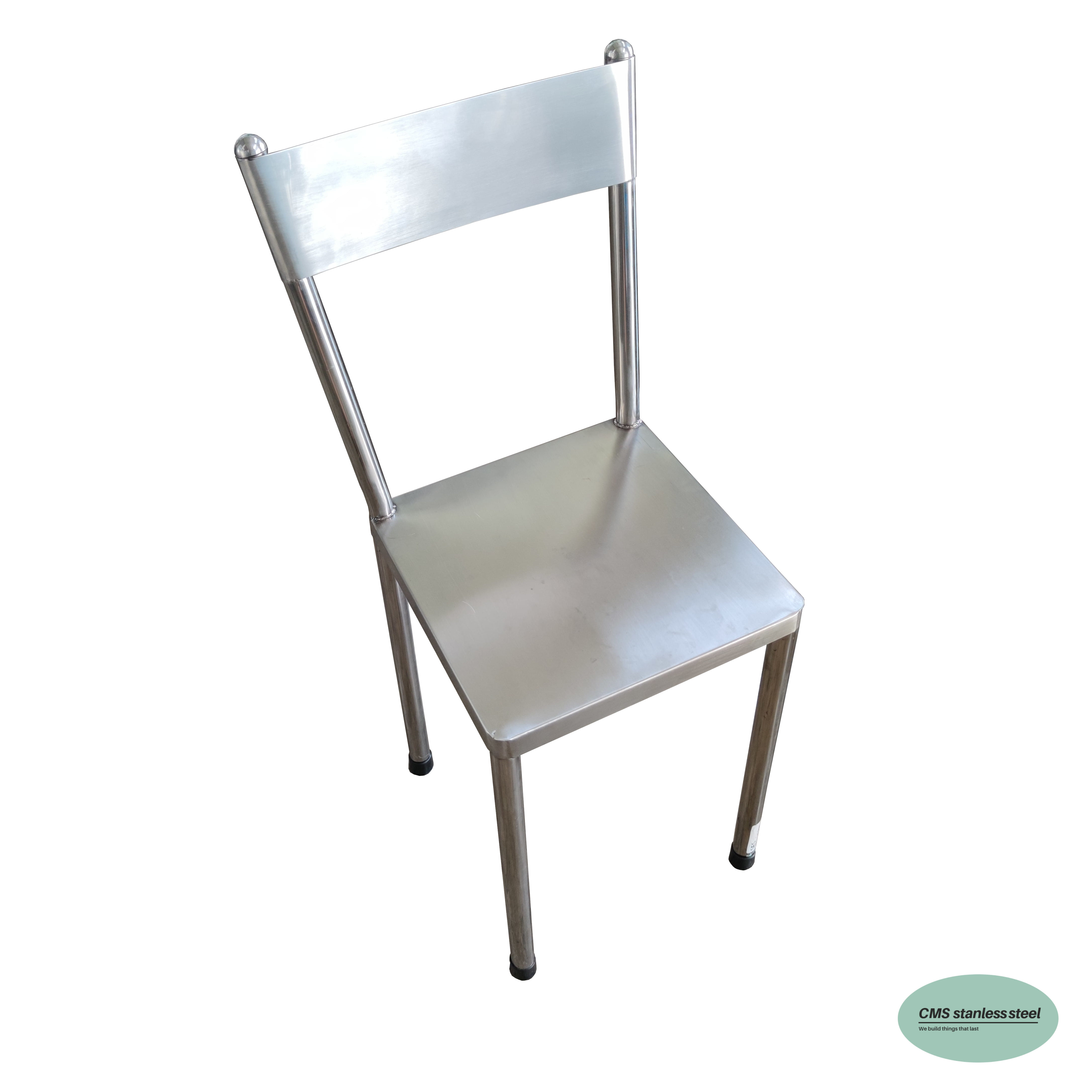 เก้าอี้สแตนเลส ทรงเหลี่ยม มีพนักพิง CMS STAINLESS รุ่น CCH-303080B ขนาด 30*30 ซม._0