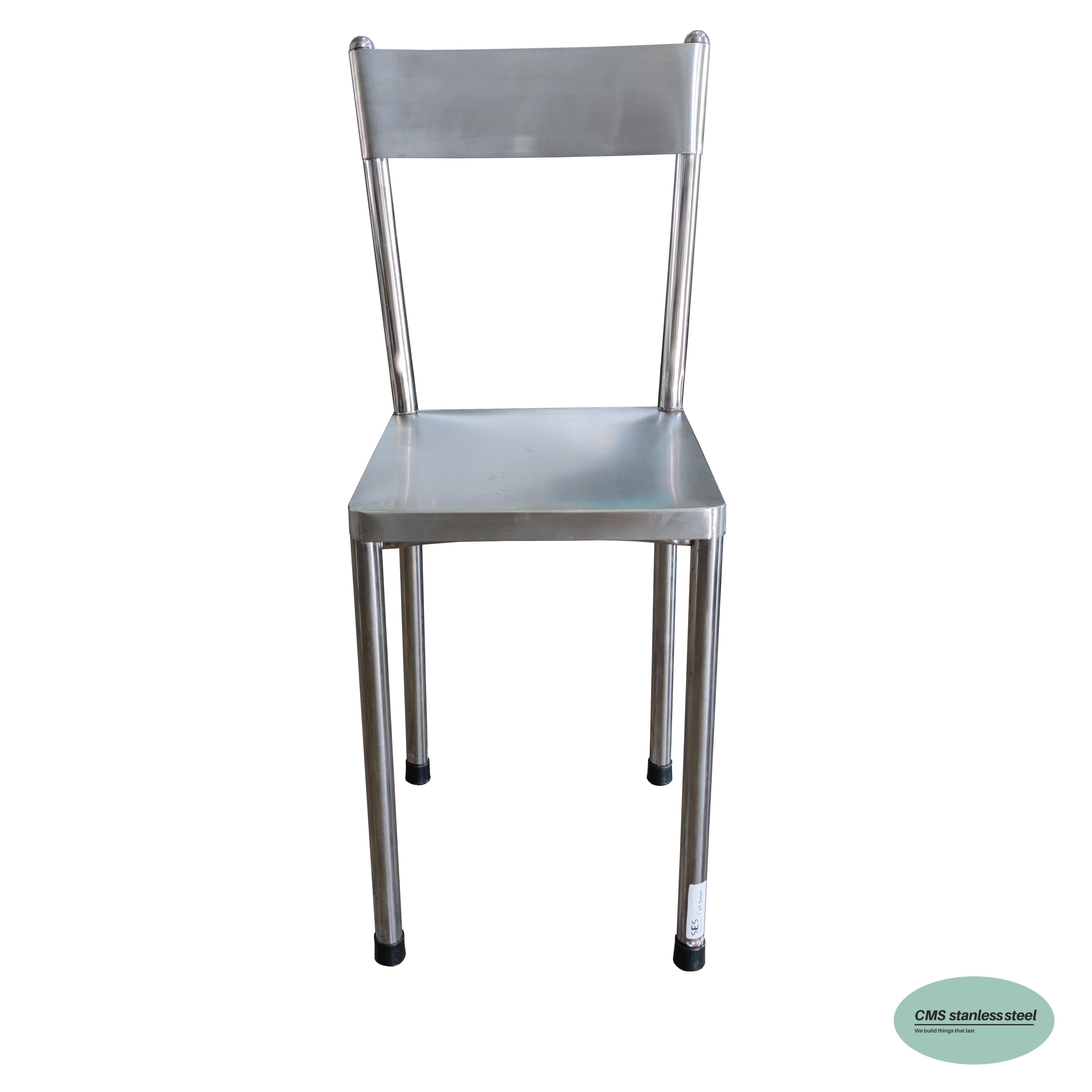 เก้าอี้สแตนเลส ทรงเหลี่ยม มีพนักพิง CMS STAINLESS รุ่น CCH-303080B ขนาด 30*30 ซม._4