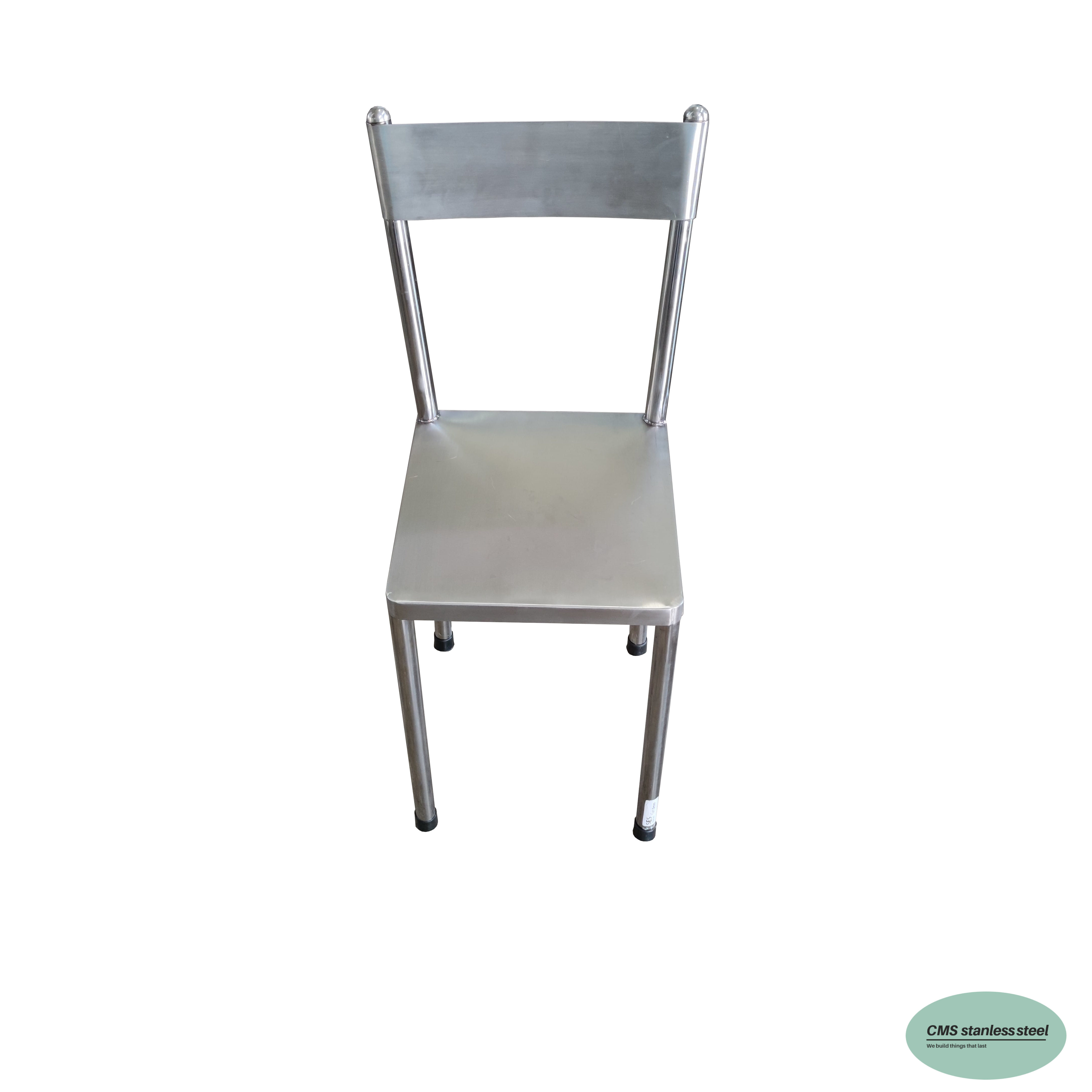 เก้าอี้สแตนเลส ทรงเหลี่ยม มีพนักพิง CMS STAINLESS รุ่น CCH-303080B ขนาด 30*30 ซม._5