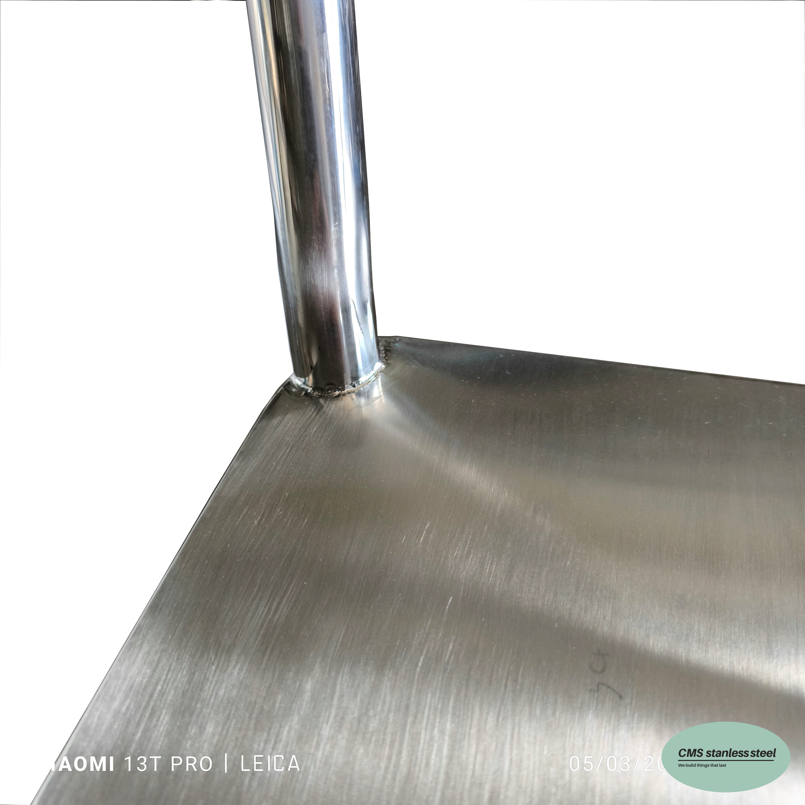 เก้าอี้สแตนเลส ทรงเหลี่ยม มีพนักพิง CMS STAINLESS รุ่น CCH-303080B ขนาด 30*30 ซม._7