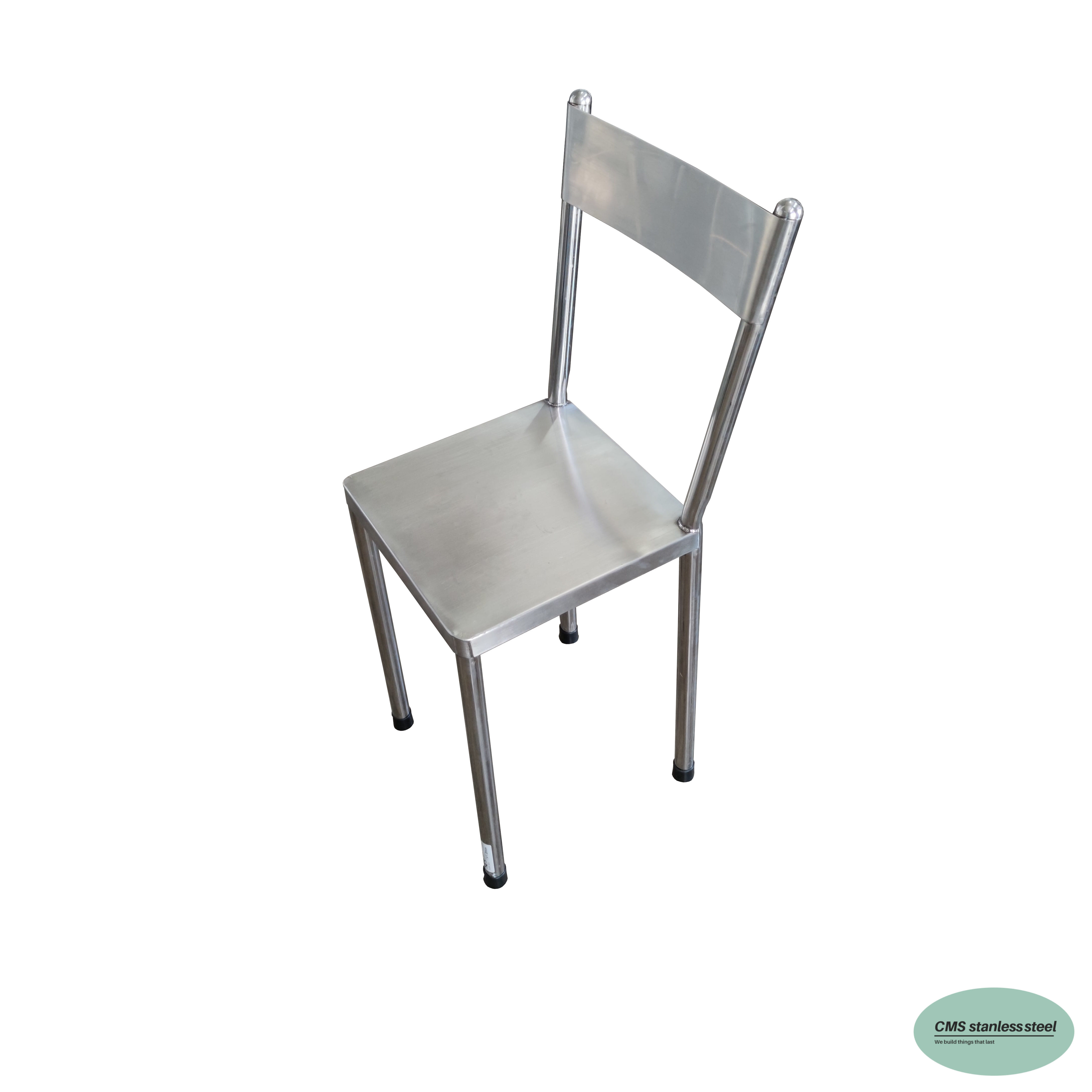 เก้าอี้สแตนเลส ทรงเหลี่ยม มีพนักพิง CMS STAINLESS รุ่น CCH-303080B ขนาด 30*30 ซม._9