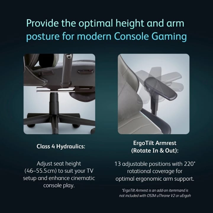 เก้าอี้เกมมิ่ง พร้อมระบบนวด OSIM UTHRONE V2 GAMING MASSAGE CHAIR ดำ_2