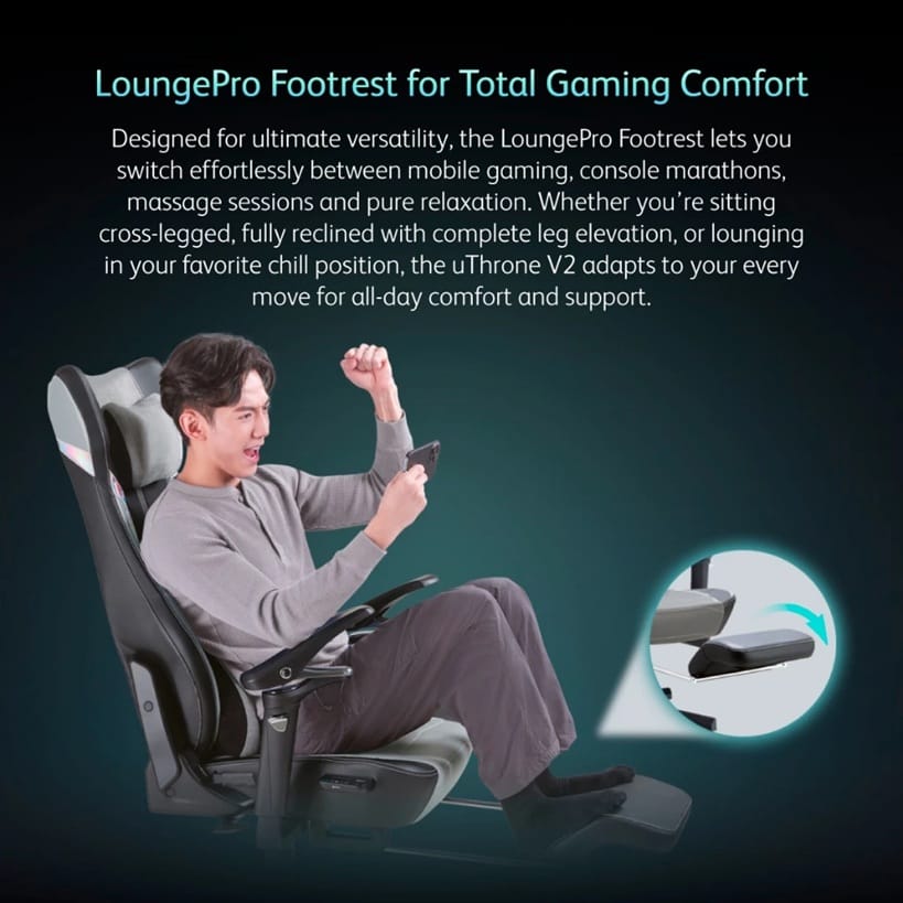 เก้าอี้เกมมิ่ง พร้อมระบบนวด OSIM UTHRONE V2 GAMING MASSAGE CHAIR ดำ_4