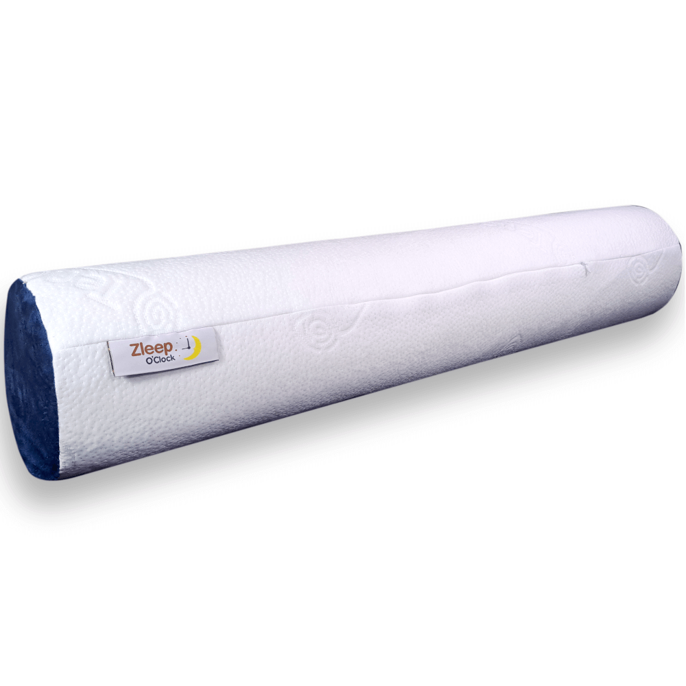 หมอนข้าง ยางพารา ZLEEPO'CLOCK ADULT BOLSTER ขนาด 20X100X20 ซม. สีขาว/น้ำเงิน_0