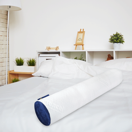 หมอนข้าง ยางพารา ZLEEPO'CLOCK ADULT BOLSTER ขนาด 20X100X20 ซม. สีขาว/น้ำเงิน_5
