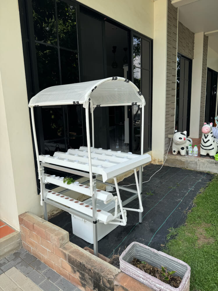 ชุดอุปกรณ์ปลูกผักไฮโดรโปนิกส์ HYDROHOBBY แบบตั้งโต๊ะ 1 เมตร 4 รางปลูก + 2 รางอนุบาล