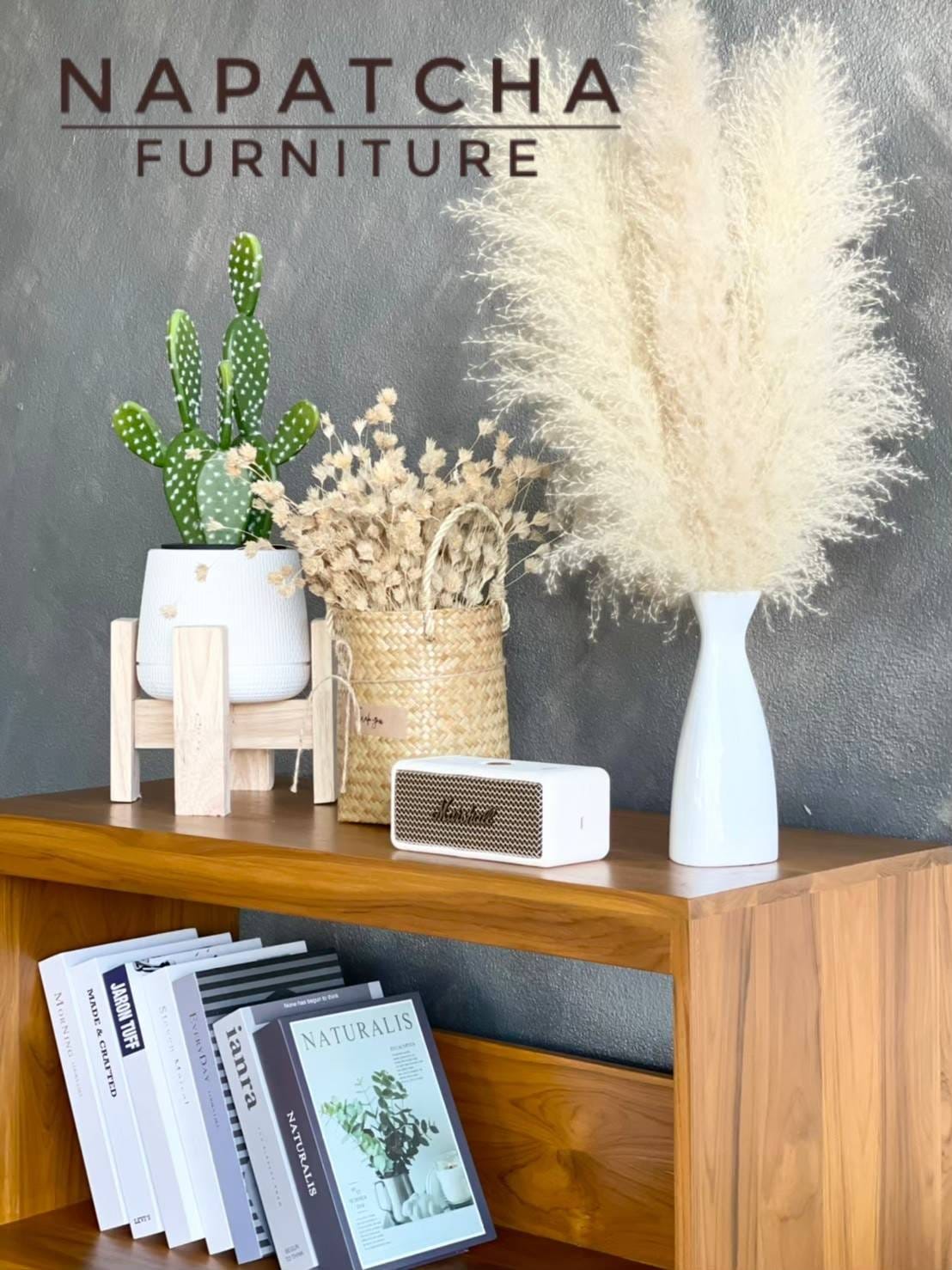ตู้โล่ง 3 ชั้น NAPATCHA FURNITURE ไม้สักแท้ ขนาด 80X35X120 ซม. สีไม้สัก