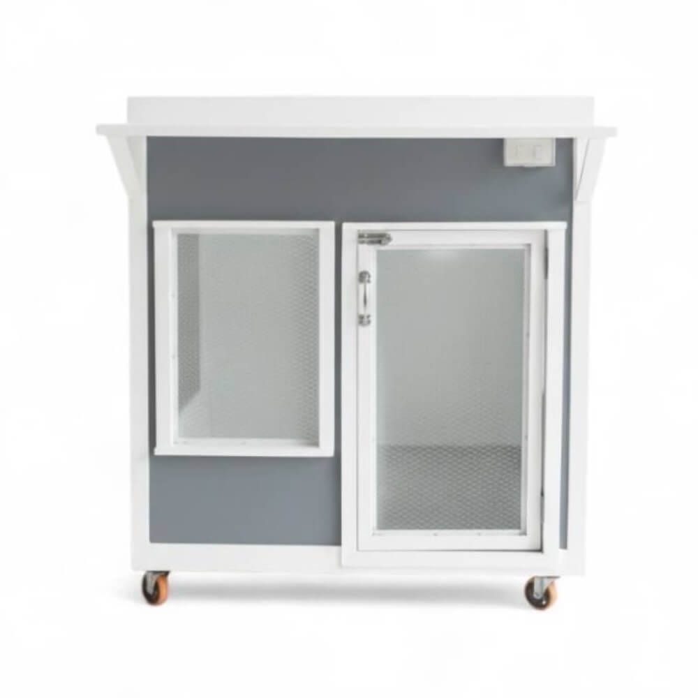 บ้านสัตว์เลี้ยง BIGBOXDESIGN รุ่น STEEL STYLE-ST02 ขนาด 120 ซม. สีขาว/เทา พร้อมตะแกรงเหล็กและมุ้งลวด_0