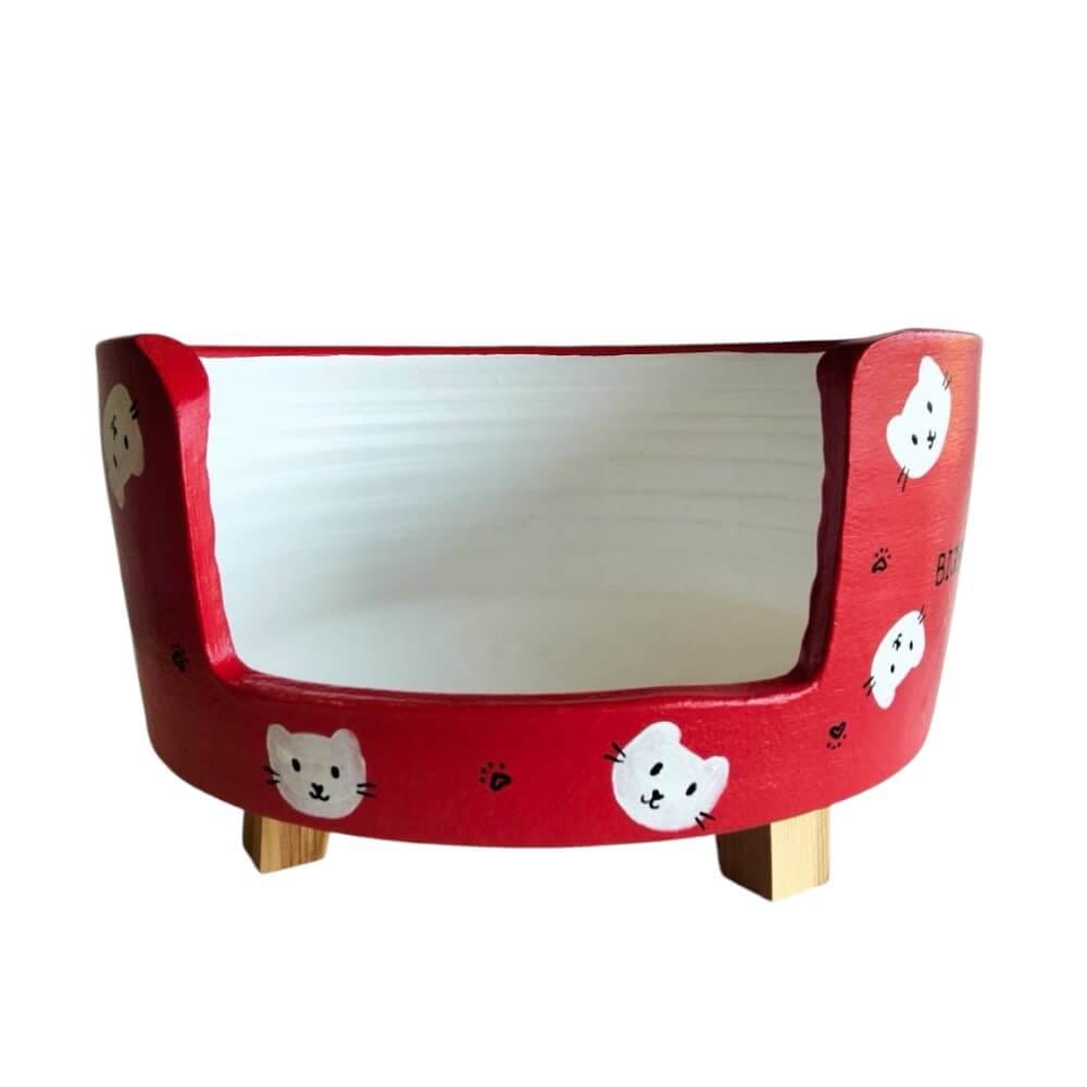 ที่นอนสัตว์เลี้ยง BIGBOXDESIGN รุ่น โซฟาดินเซรามิก ขนาด 17 นิ้ว สีแดง-ลายแมว_0