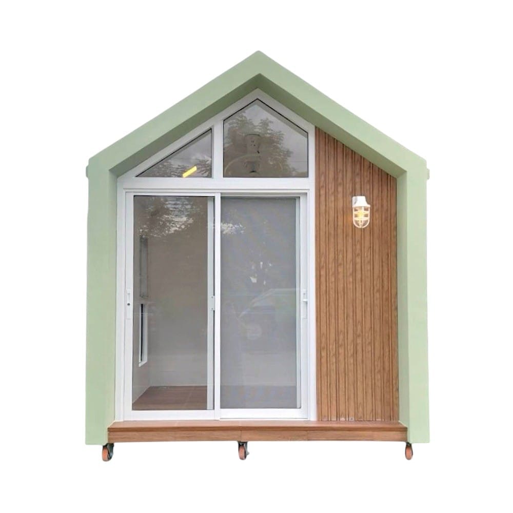 บ้านสัตว์เลี้ยง BIGBOXDESIGN รุ่น บ้านกระจกรองรับติดแอร์ SUNRISE GABLE-SG01 ขนาด 200X200X250 CM. สีเขียว_11