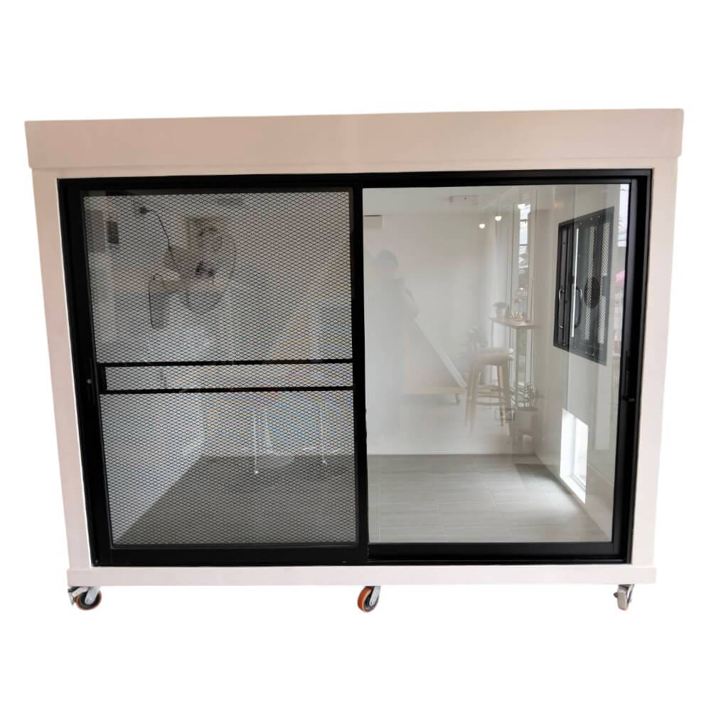 บ้านสัตว์เลี้ยง BIGBOXDESIGN รุ่น บ้านกล่องแบบกระจก-BOXM01 ขนาด 240X150X180 ซม. สีขาว พร้อมระบบสมาร์ทปลั๊ก_1